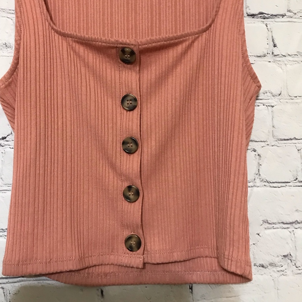 Pink Button Tank - Picture 2 of 4